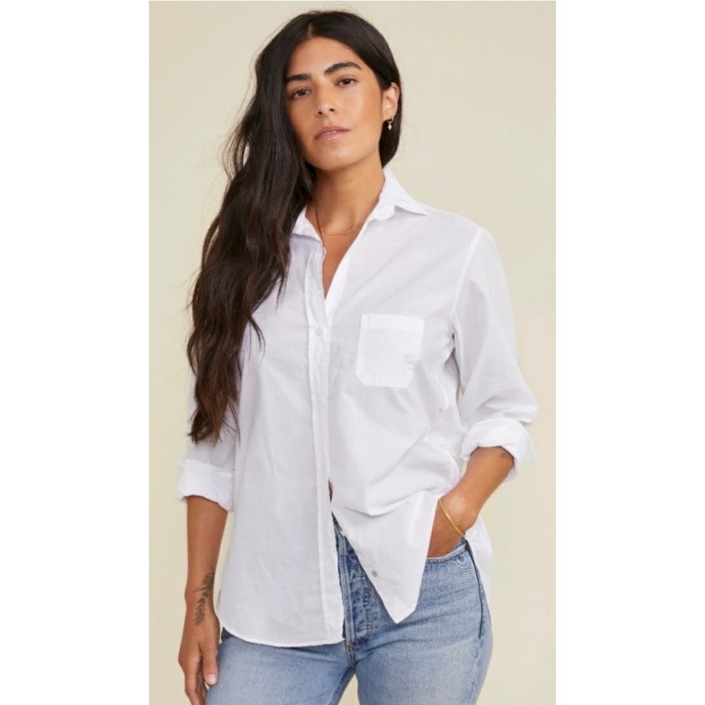 Grayson The Hero White Cotton Button Down Shirt Size 04 Large Minimalist Neutral